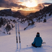 ski de rando nordique au coucher du soleil 3